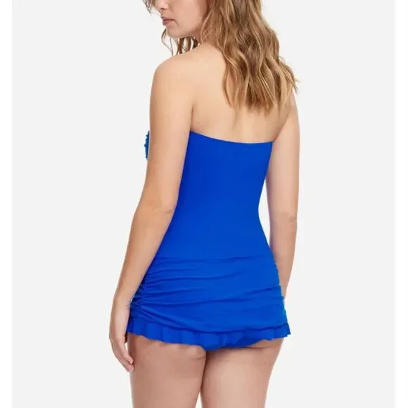 Gottex Profile Size 6 Bandeau Swim Dress One Piece Swimsuit NEW Blue - Picture 9 of 14